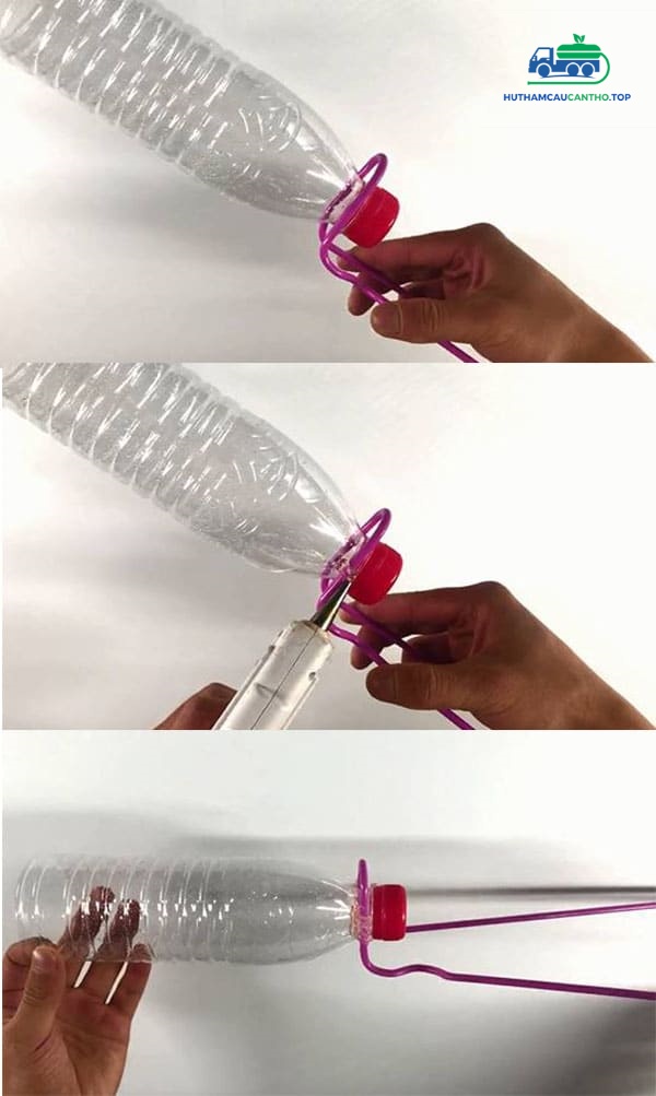 cách thông bồn cầu bằng chai nhựa